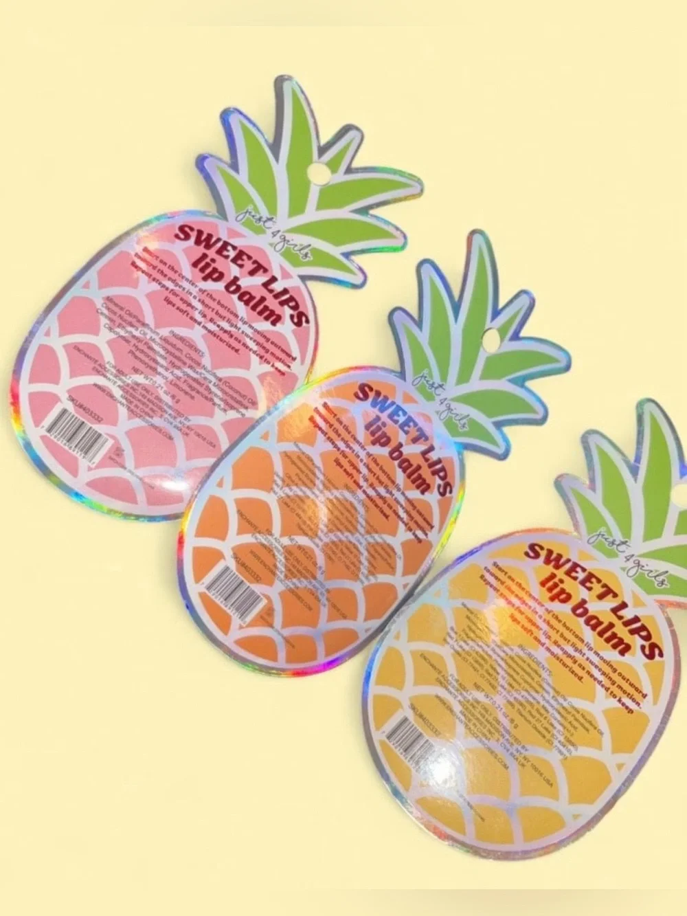Sweet Lips Pineapple 3PC Lip Balm Bundle - NEW